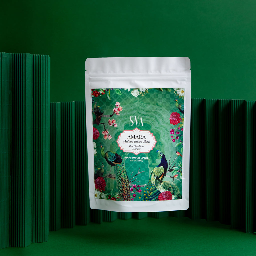 SVA Amara natural medium brown hair dye shade chemical-free option to cover grey hair -Singapore